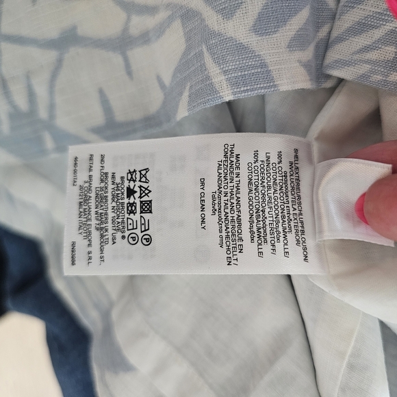 Brooks Brothers Tropical Print Sleeveless Midi Dress - Icy Blue and Cream - Picture 5 of 5